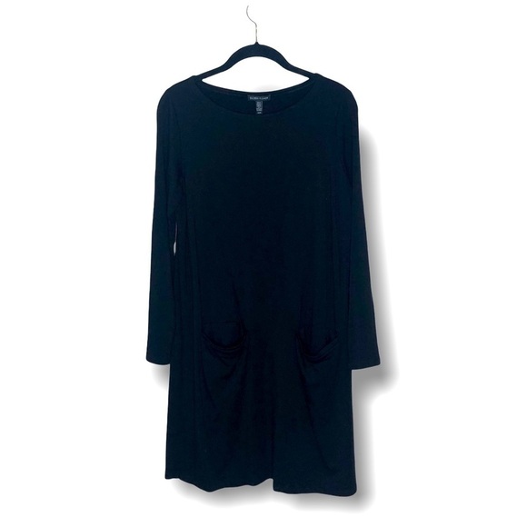 EILEEN FISHER Black Long Sleeved Dress with Pockets - Picture 1 of 4